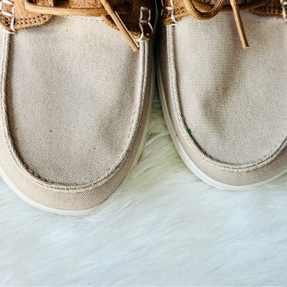 Skechers On-The-Go Flex Embark Tan Canvas & Leather Slip On Boat Shoes Size 9 - Picture 9 of 16
